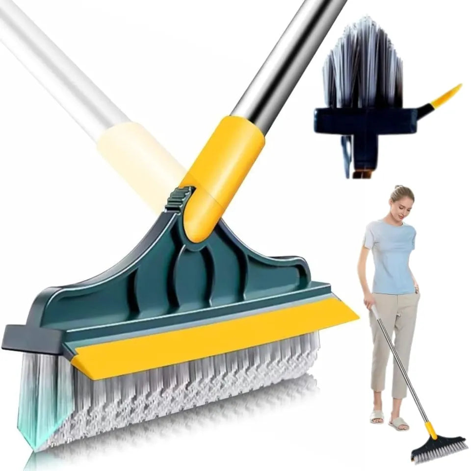 2 in 1 Bathroom Tiles Window Floor Cleaning Brush with 120° Rotatable Head,