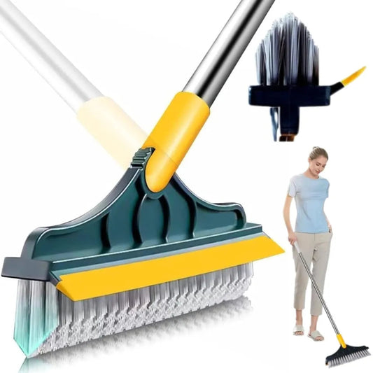 2 in 1 Bathroom Tiles Window Floor Cleaning Brush with 120° Rotatable Head,