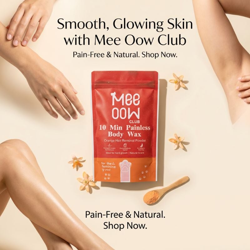 Meeoow Club 10 Min Painless Body Wax Powder | Orange Infused Instant Hair Removal Powder for Silky Smooth Skin | 100g Premium Formula | beautifulwear Best Seller