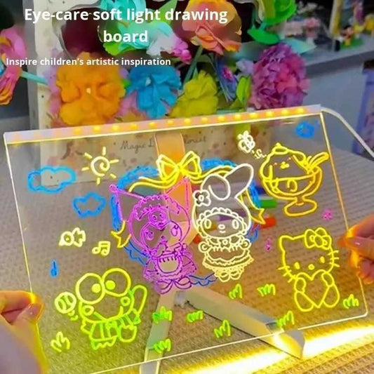 16" Led Drawing Board for Kids – 4 Modes Led Note Board with Colors 7, Light up Drawing Board for Kids Adults, Acrylic Dry Erase Magic Boards for Writing Glow Art, Easter Gifts for Grandkids